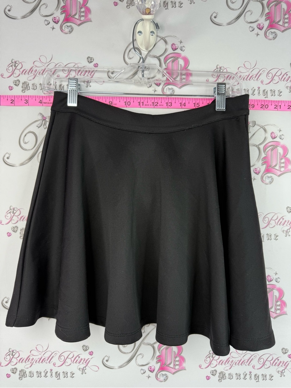 Skirt flowy zip up back Classic Black Women's Skater Skirt